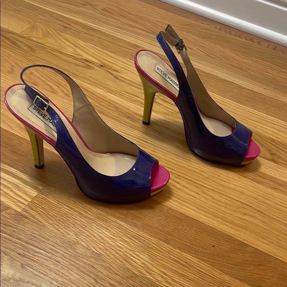 Steve Madden Vibrant Blue and Pink Heels